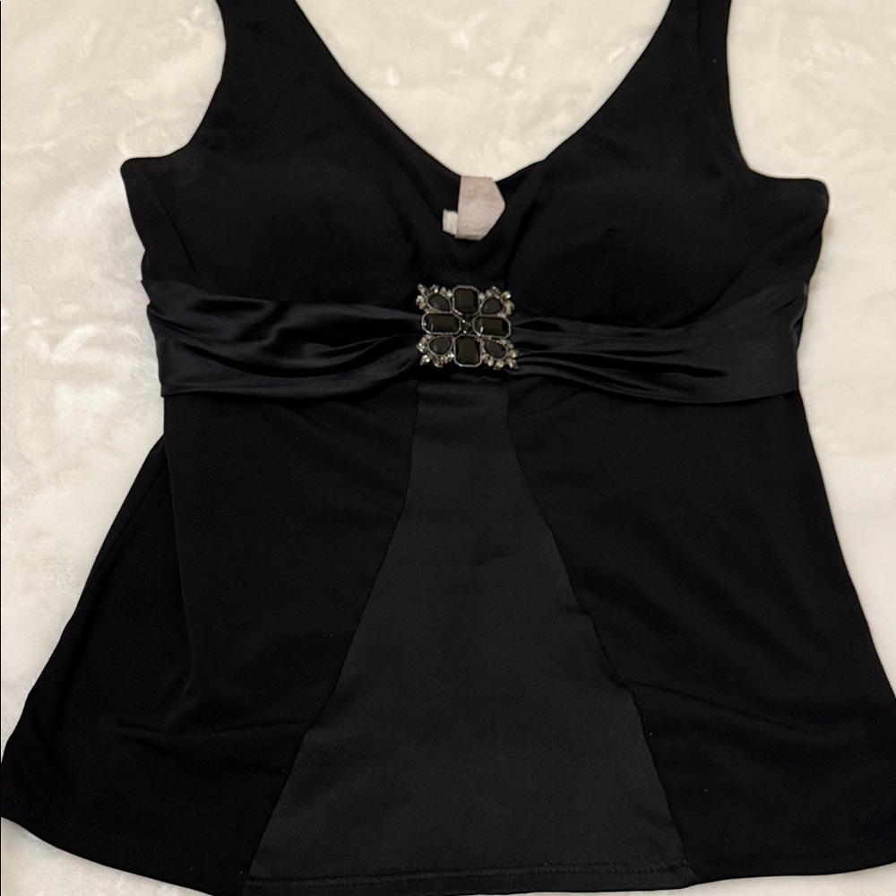 Cache Black Sleeveless Blouse with Embellished Detail - Picture 10 of 13